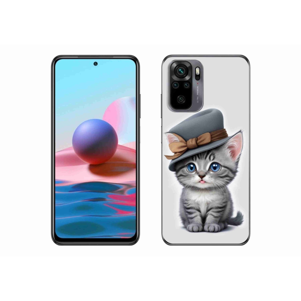 Gélový kryt mmCase na Xiaomi Redmi Note 10 - mačiatko s klobúkom