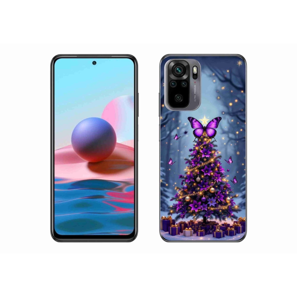 Gélový kryt mmCase na Xiaomi Redmi Note 10 - motýlí vianočný stromček
