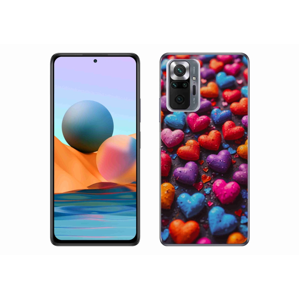 Gélový kryt mmCase na Xiaomi Redmi Note 10 Pro - farebné srdcia
