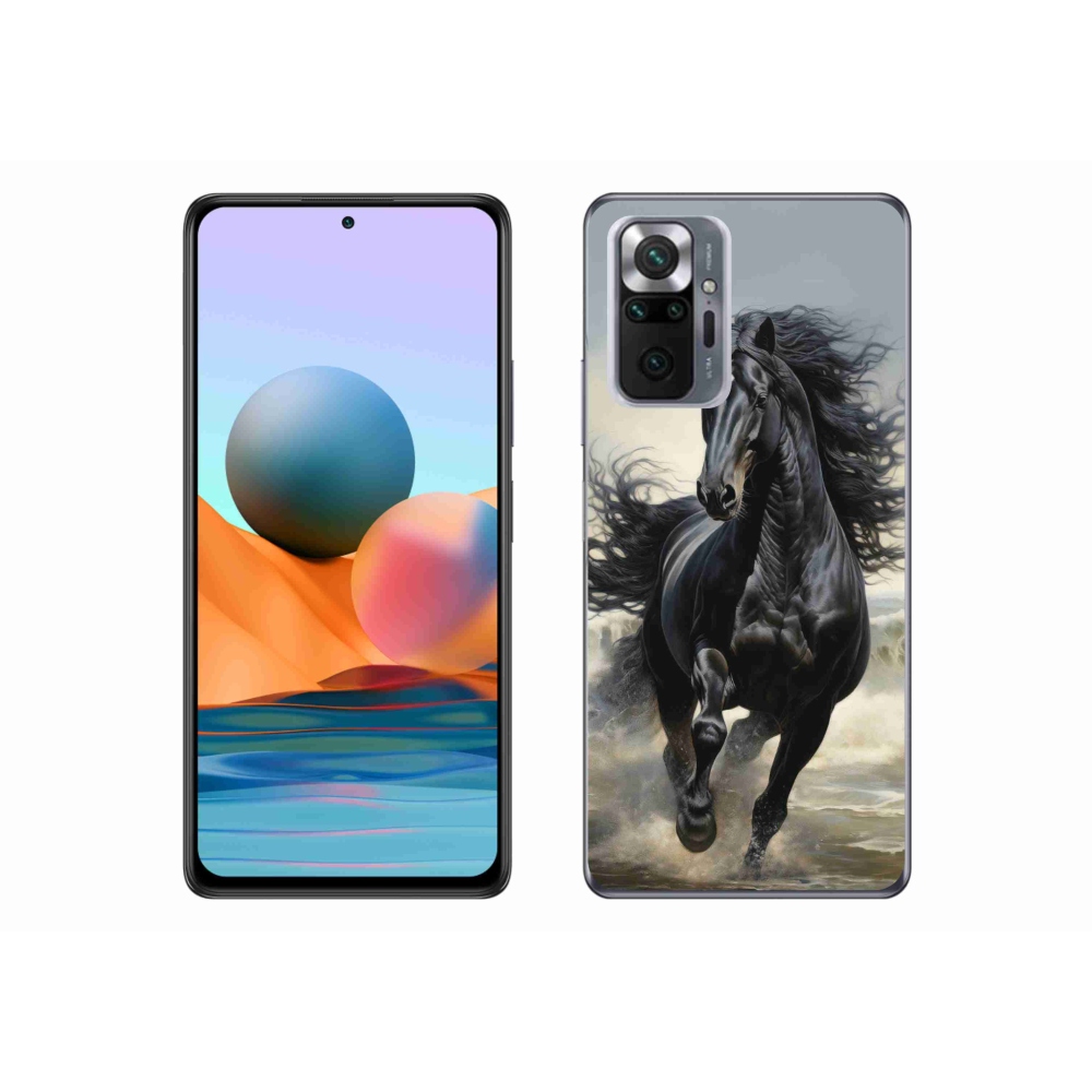 Gélový kryt mmCase na Xiaomi Redmi Note 10 Pro - bežiaci čierny kôň