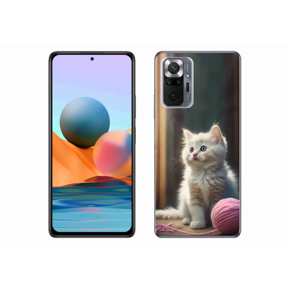 Gélový kryt mmCase na Xiaomi Redmi Note 10 Pro - biele mačiatko 2