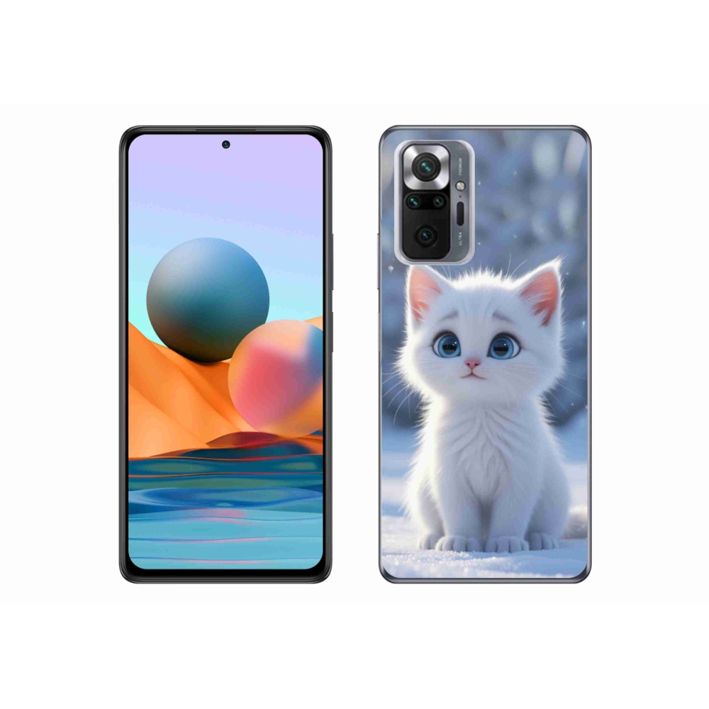Gélový kryt mmCase na Xiaomi Redmi Note 10 Pro - biele mačiatko 3