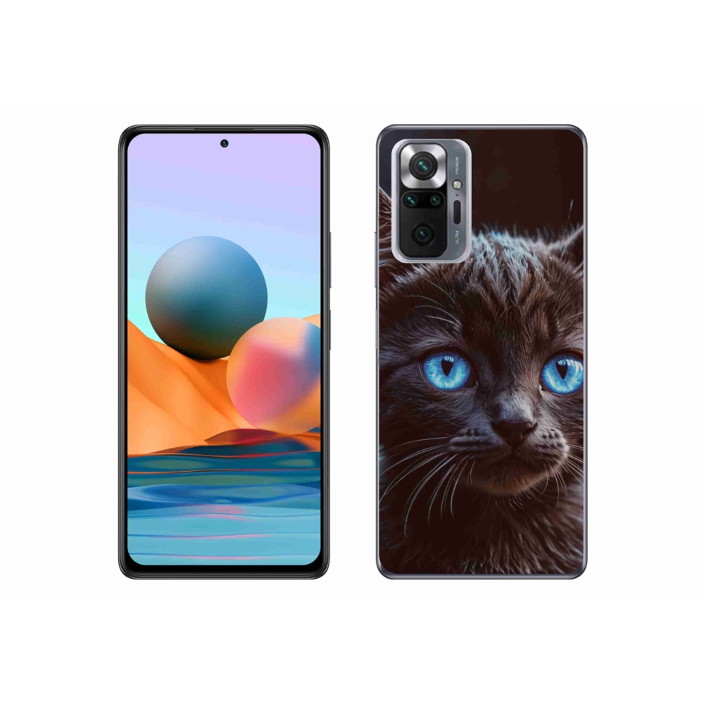 Gélový kryt mmCase na Xiaomi Redmi Note 10 Pro - čierne mačiatko 2