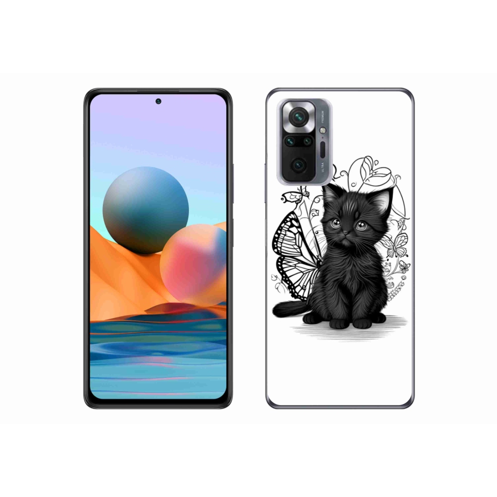 Gélový kryt mmCase na Xiaomi Redmi Note 10 Pro - čierne mačiatko