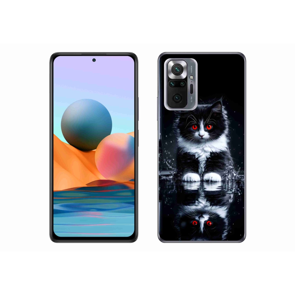 Gélový kryt mmCase na Xiaomi Redmi Note 10 Pro - čiernobiele mačiatko