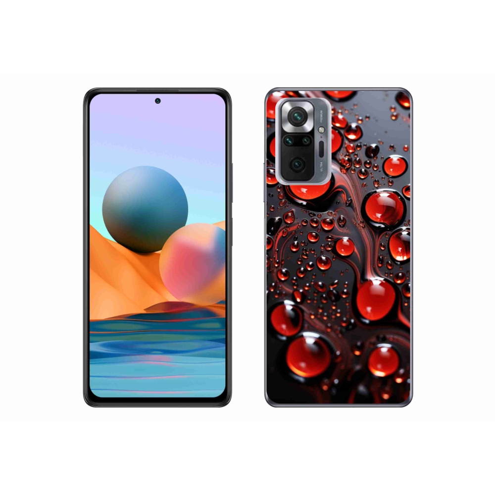 Gélový kryt mmCase na Xiaomi Redmi Note 10 Pro - červené kvapky 2