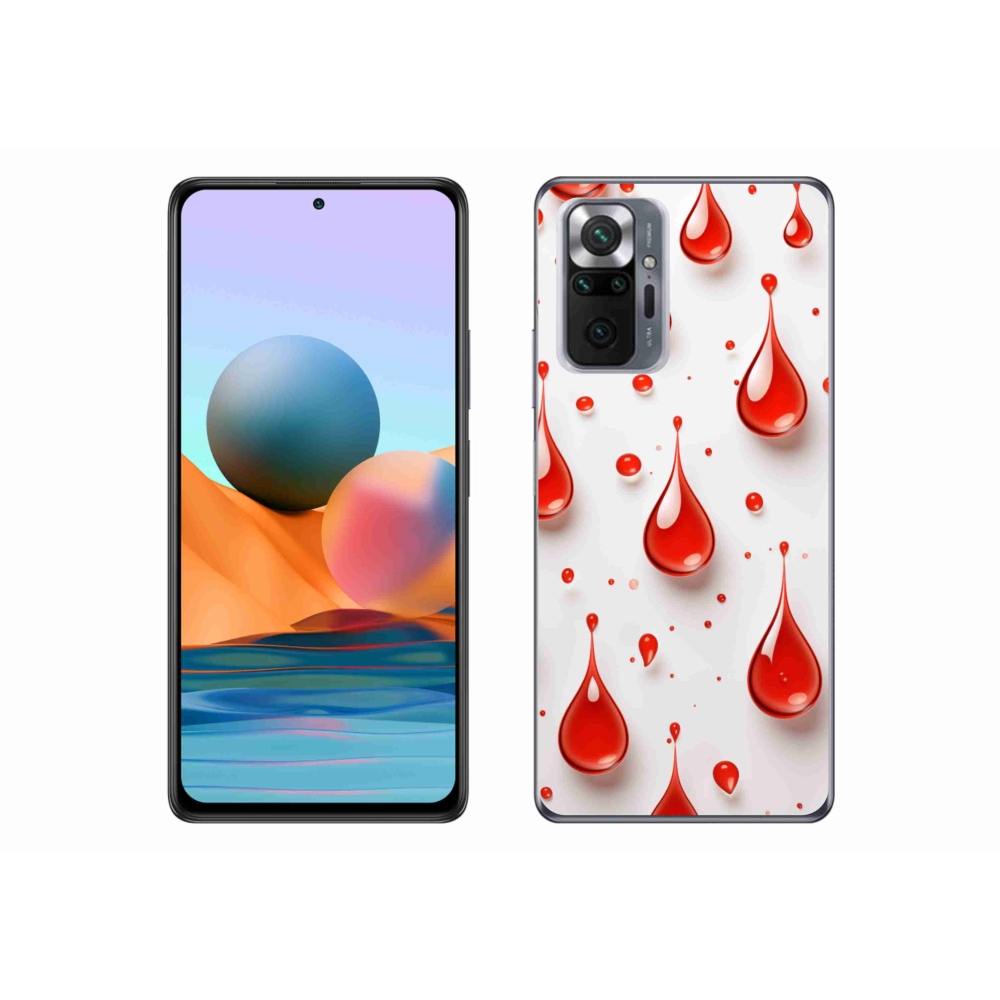 Gélový kryt mmCase na Xiaomi Redmi Note 10 Pro - červené kvapky