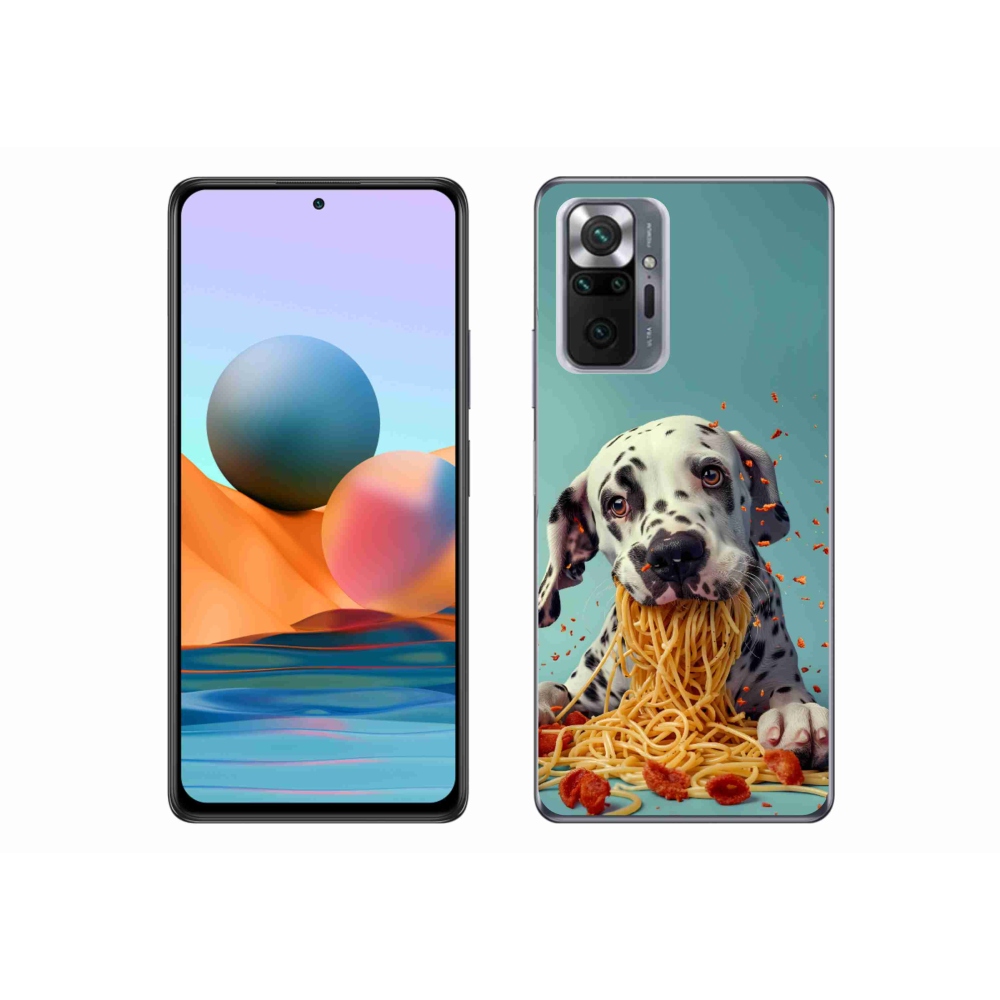 Gélový kryt mmCase na Xiaomi Redmi Note 10 Pro - dalmatín a špagety