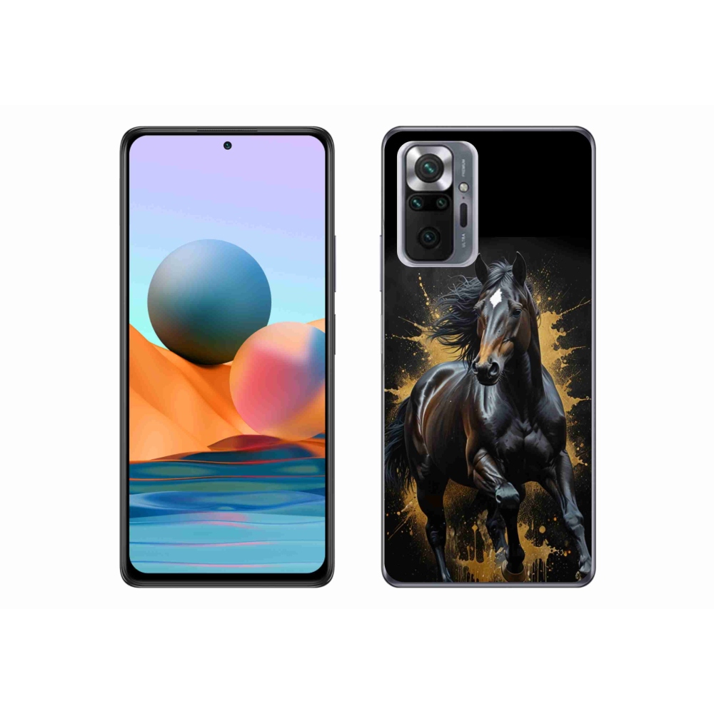 Gélový kryt mmCase na Xiaomi Redmi Note 10 Pro - elegantný čierny žrebec