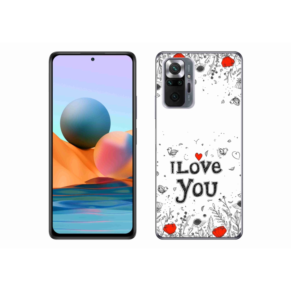Gélový kryt mmCase na Xiaomi Redmi Note 10 Pro - I love you biele pozadie