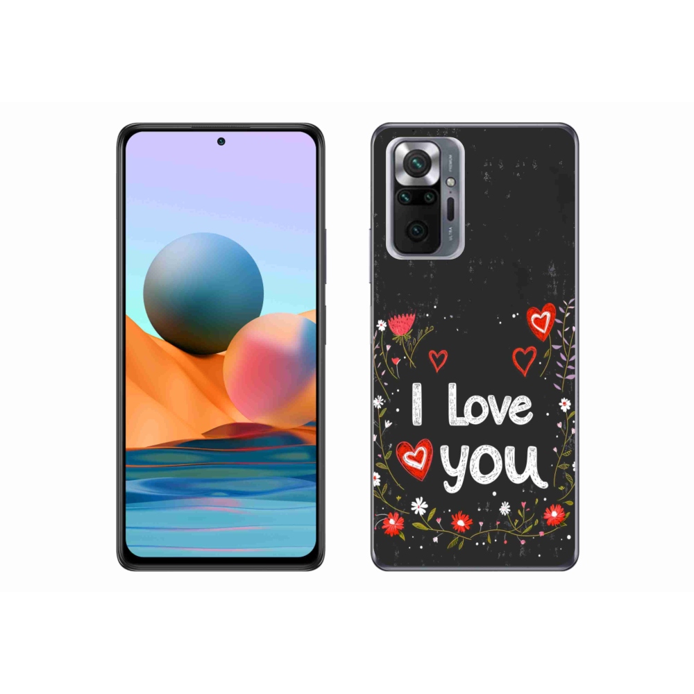 Gélový kryt mmCase na Xiaomi Redmi Note 10 Pro - I love you čierne pozadie