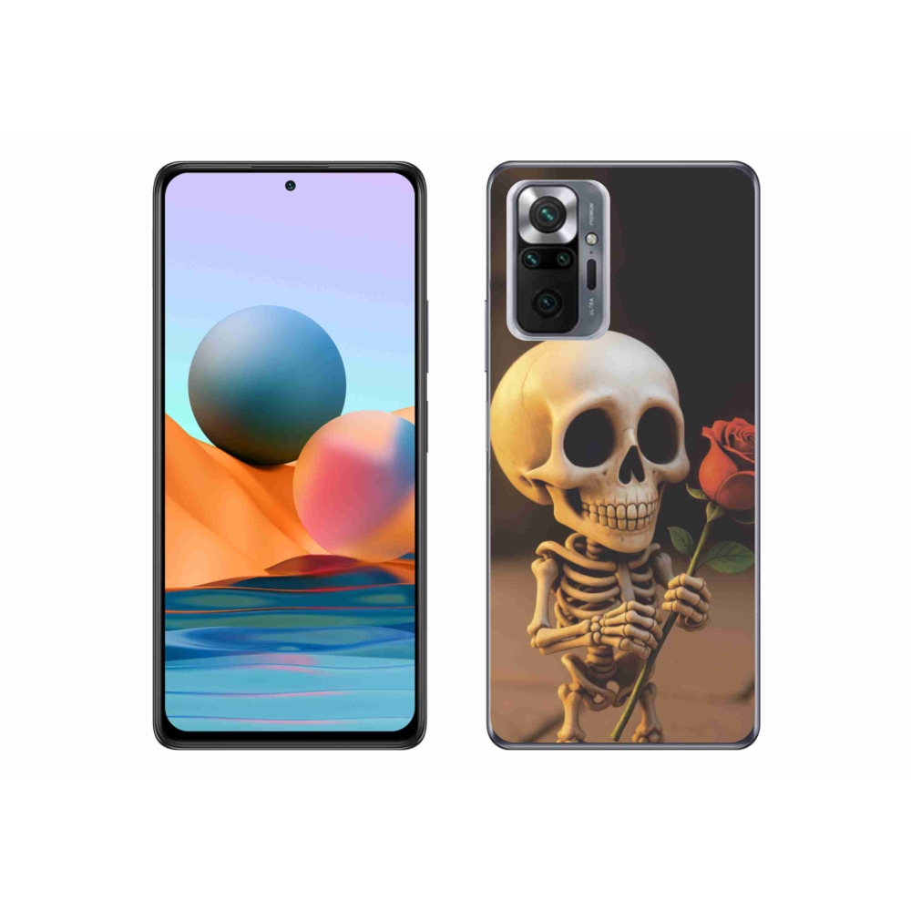 Gélový kryt mmCase na Xiaomi Redmi Note 10 Pro - kostlivec s ružou