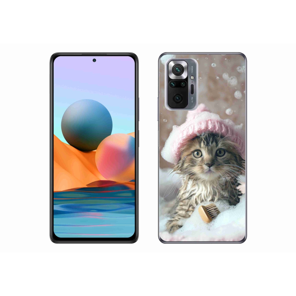 Gélový kryt mmCase na Xiaomi Redmi Note 10 Pro - mačiatko a kúpeľ