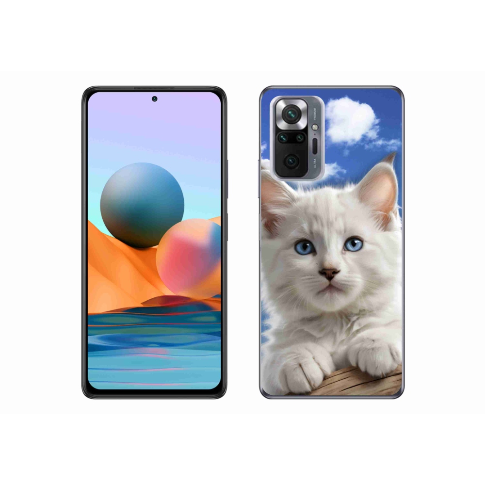 Gélový kryt mmCase na Xiaomi Redmi Note 10 Pro - mačiatko a oblaky