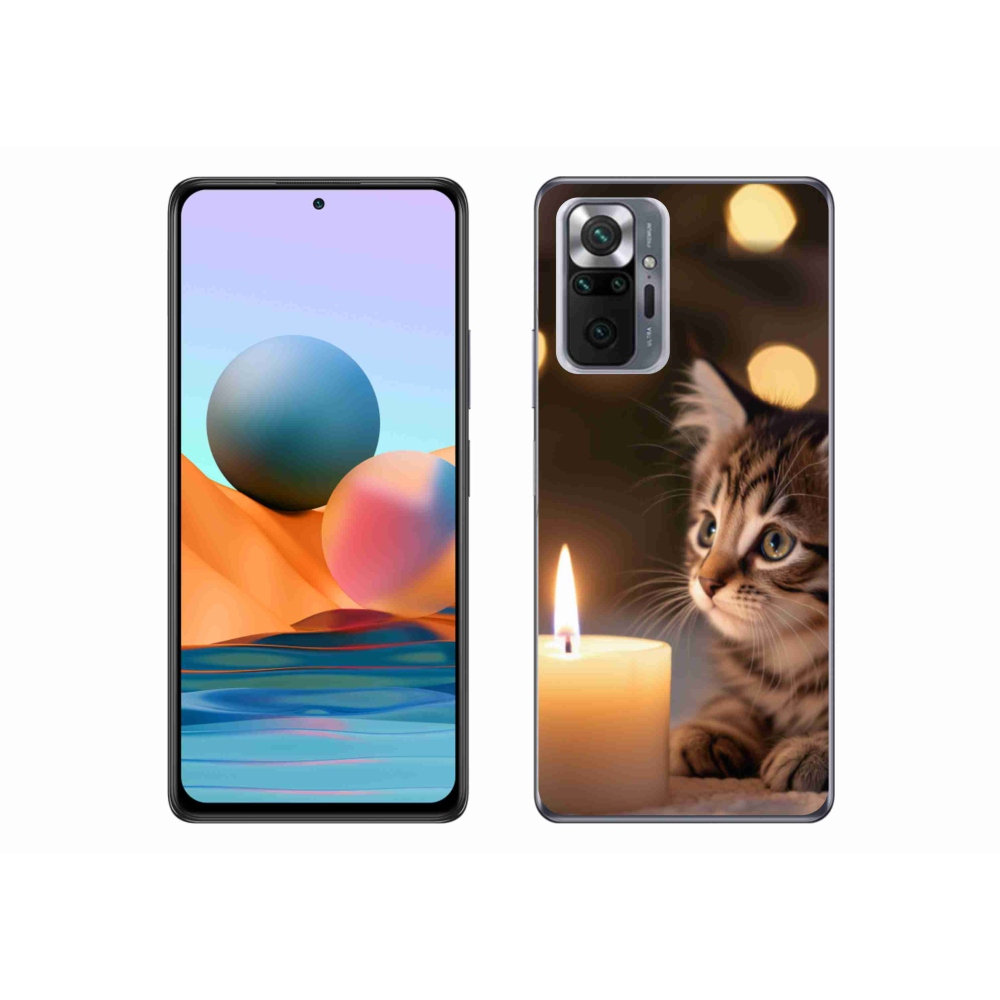 Gélový kryt mmCase na Xiaomi Redmi Note 10 Pro - mačiatko a sviečka