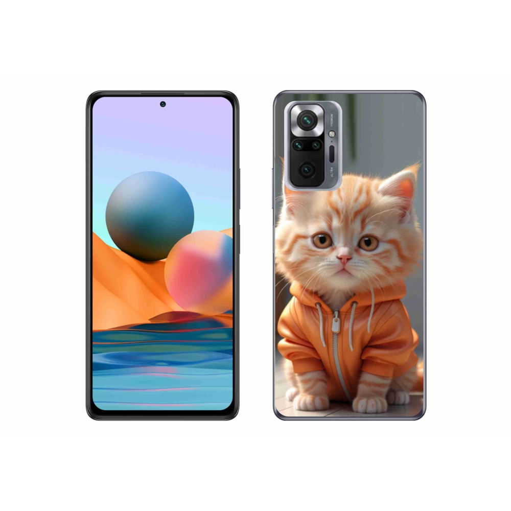 Gélový kryt mmCase na Xiaomi Redmi Note 10 Pro - mačiatko v mikine