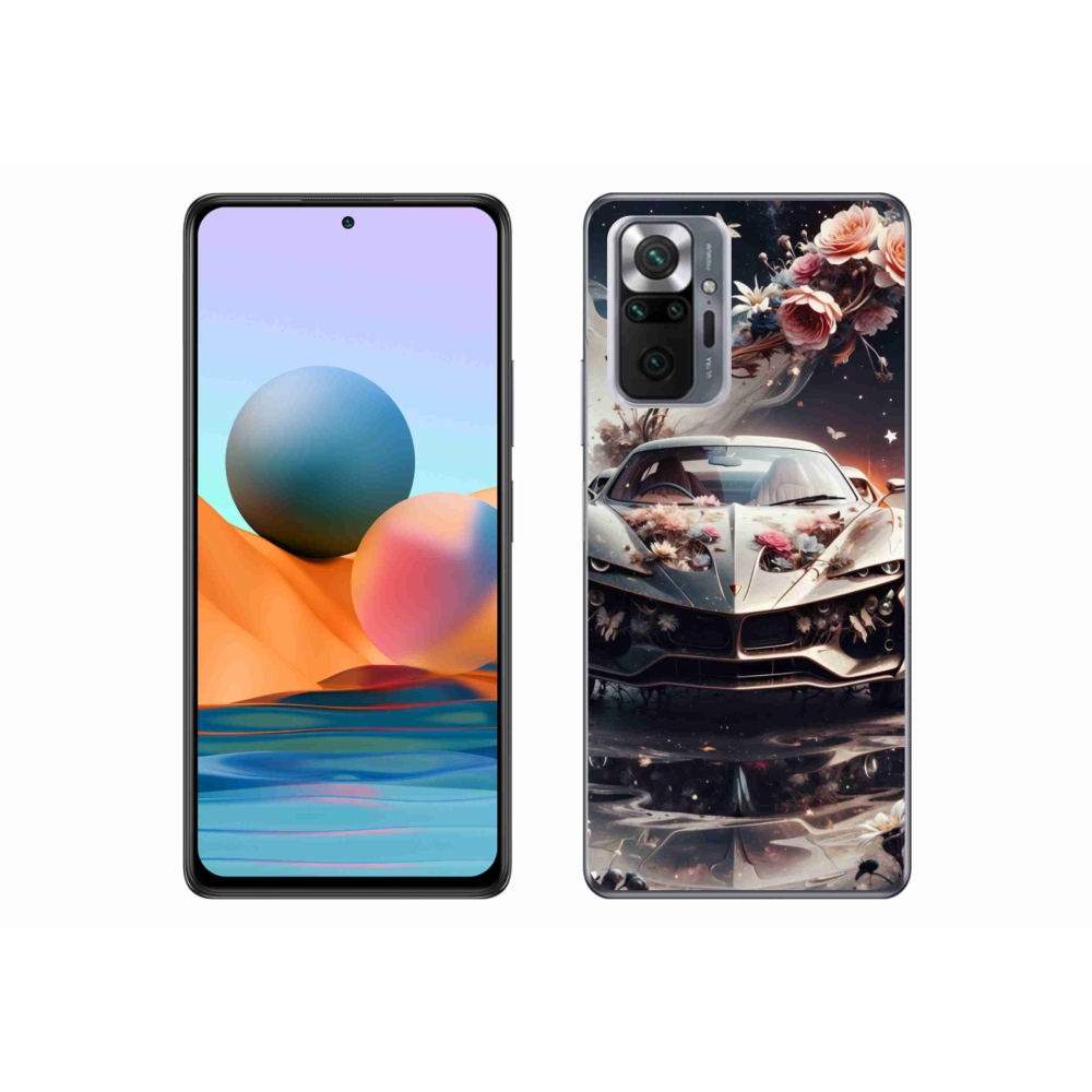 Gélový kryt mmCase na Xiaomi Redmi Note 10 Pro - kvetinový športový automobil