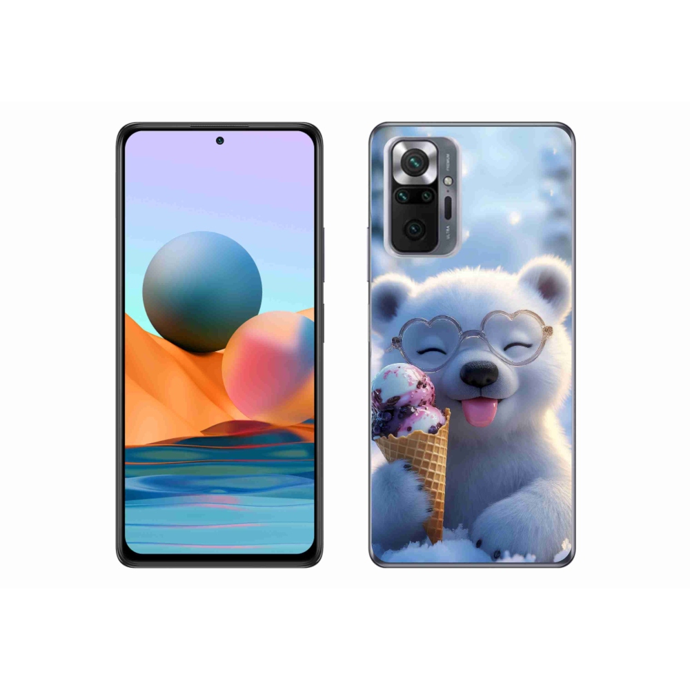 Gélový kryt mmCase na Xiaomi Redmi Note 10 Pro - medvedík so zmrzlinou