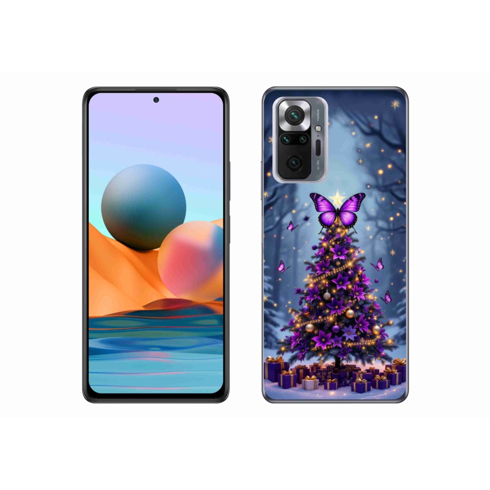 Gélový kryt mmCase na Xiaomi Redmi Note 10 Pro - motýlí vianočný stromček