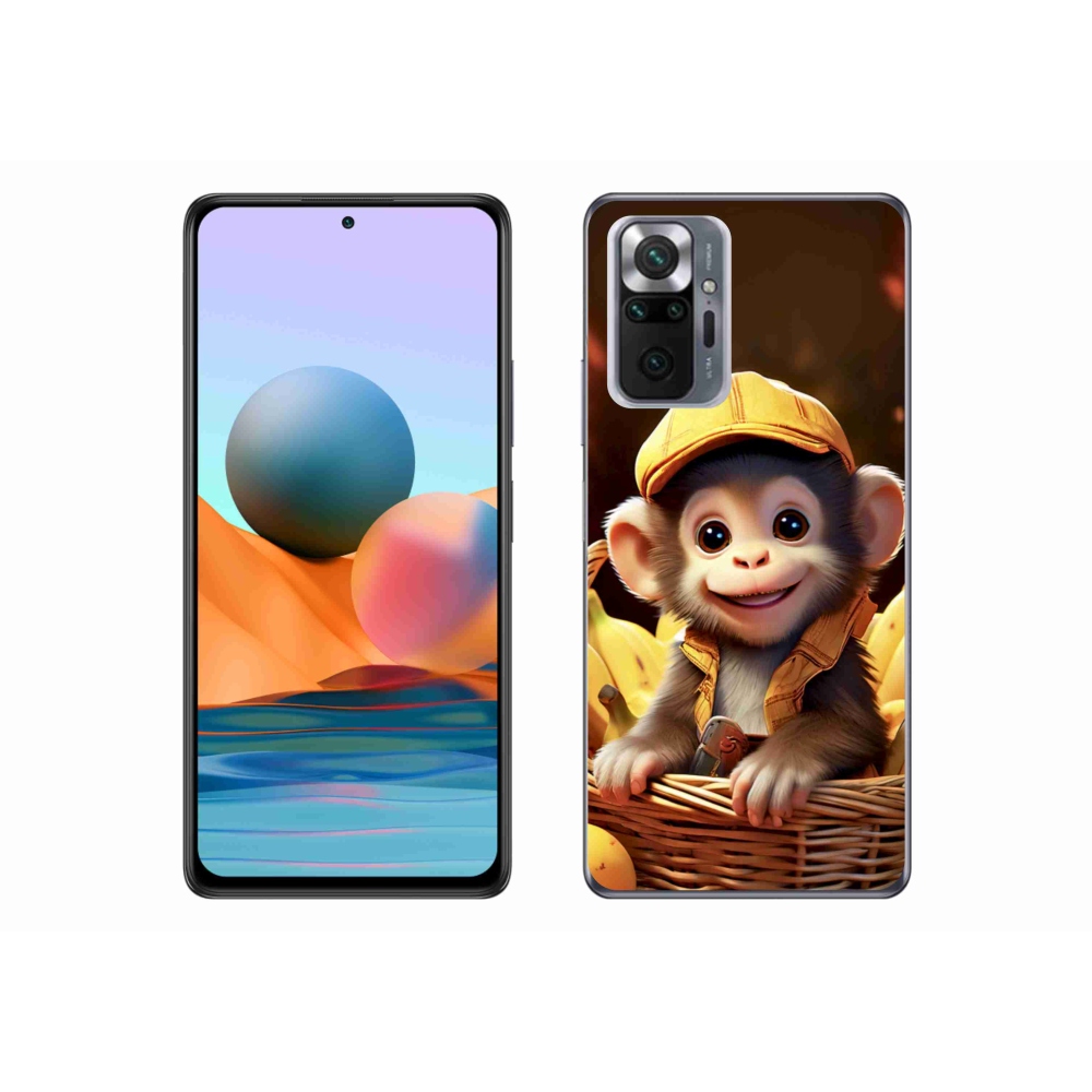 Gélový kryt mmCase na Xiaomi Redmi Note 10 Pro - opice v košíku
