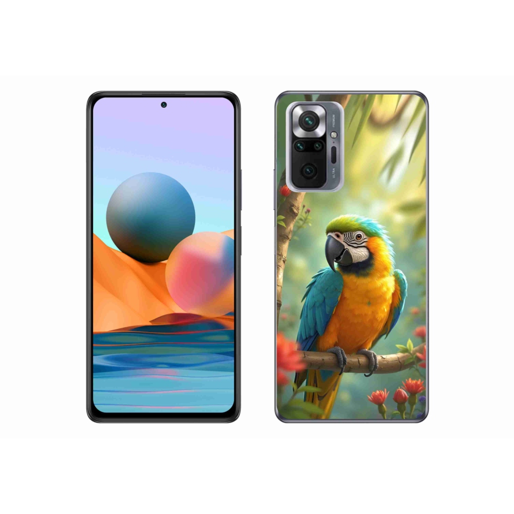 Gélový kryt mmCase na Xiaomi Redmi Note 10 Pro - papagáj ara modrožltá