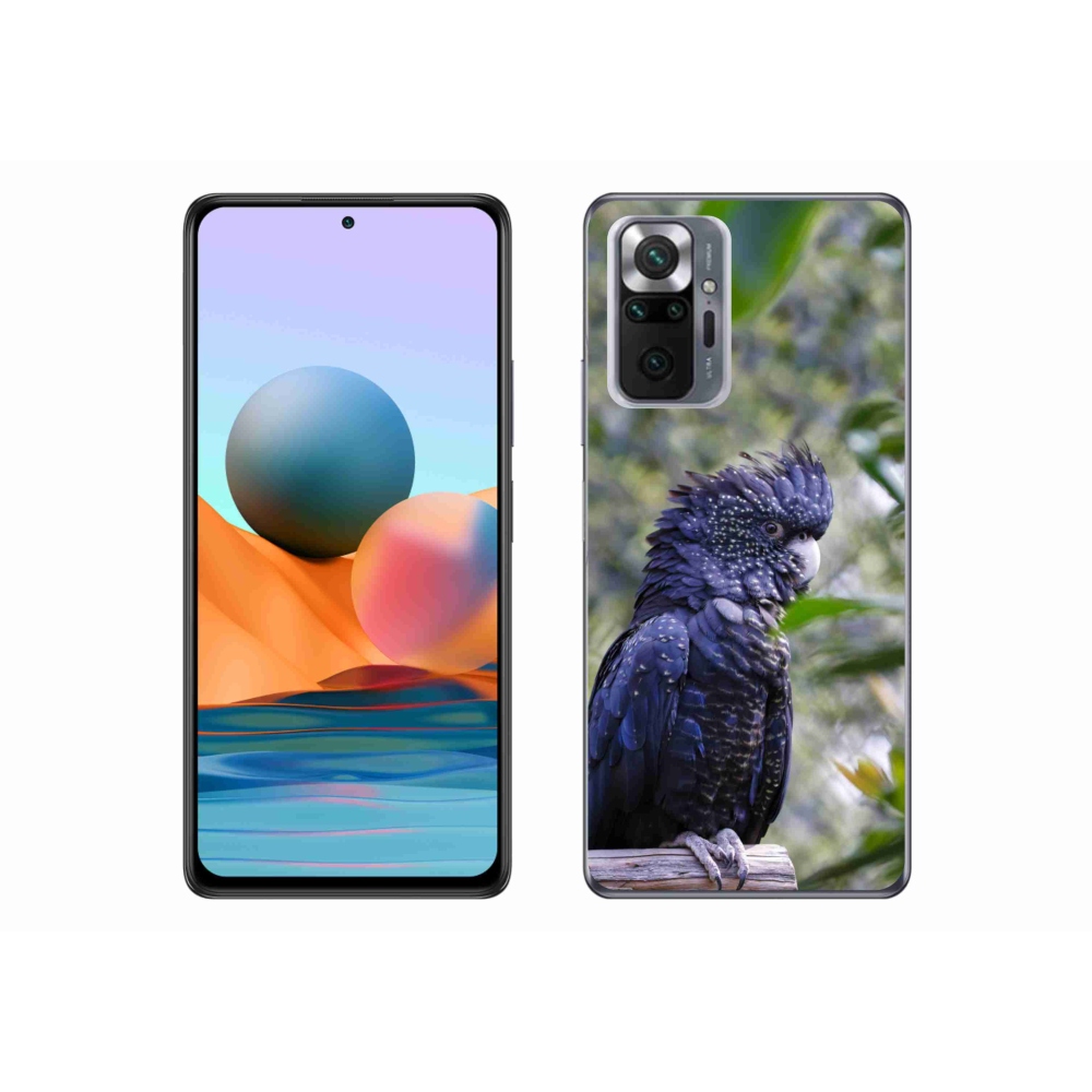 Gélový kryt mmCase na Xiaomi Redmi Note 10 Pro - papagáj kakadu čierny