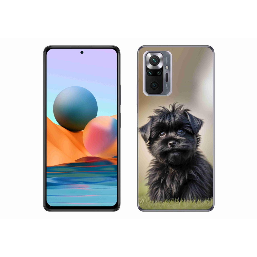 Gélový kryt mmCase na Xiaomi Redmi Note 10 Pro - roztomilý čierny psík