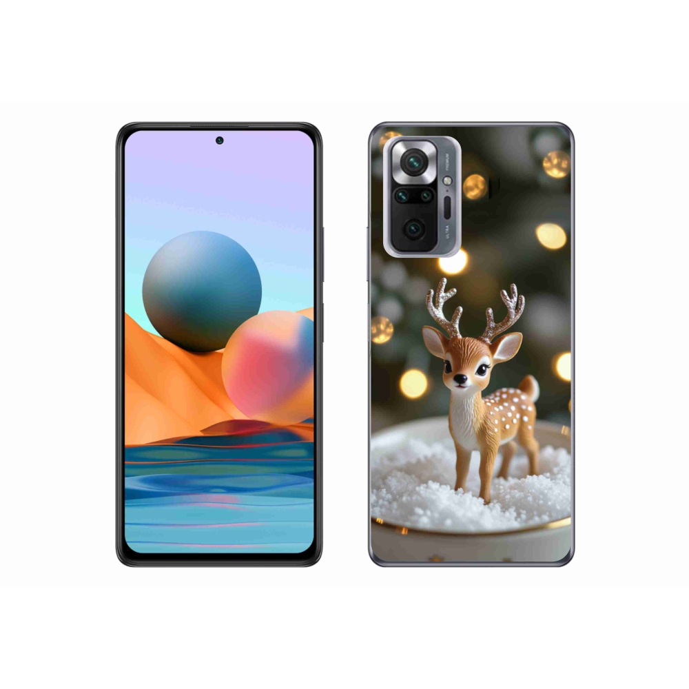Gélový kryt mmCase na Xiaomi Redmi Note 10 Pro - roztomilý vianočný jeleň