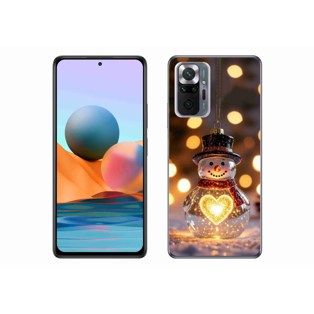 Gélový kryt mmCase na Xiaomi Redmi Note 10 Pro - svietiaci vianočný snehuliak