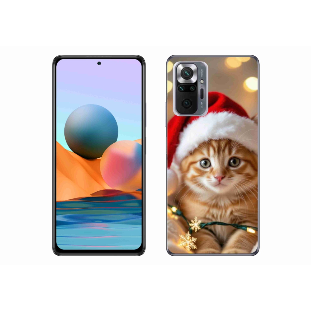 Gélový kryt mmCase na Xiaomi Redmi Note 10 Pro - vianočné mačiatko