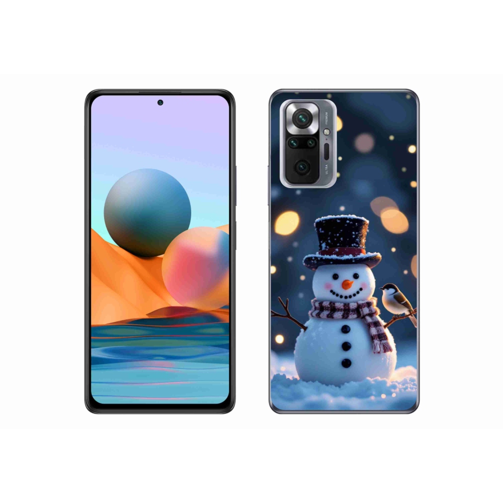 Gélový kryt mmCase na Xiaomi Redmi Note 10 Pro - vianočný snehuliak