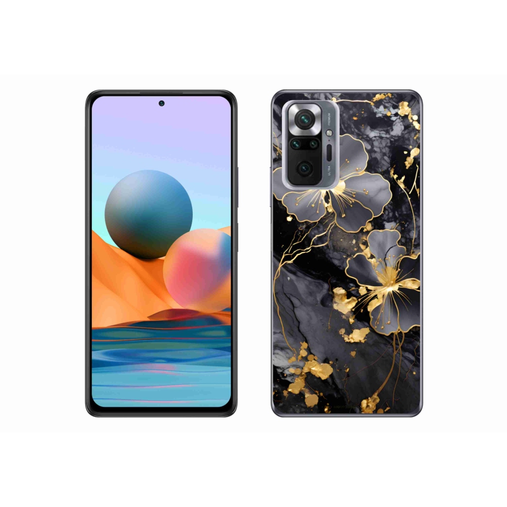 Gélový kryt mmCase na Xiaomi Redmi Note 10 Pro - zlaté kvety