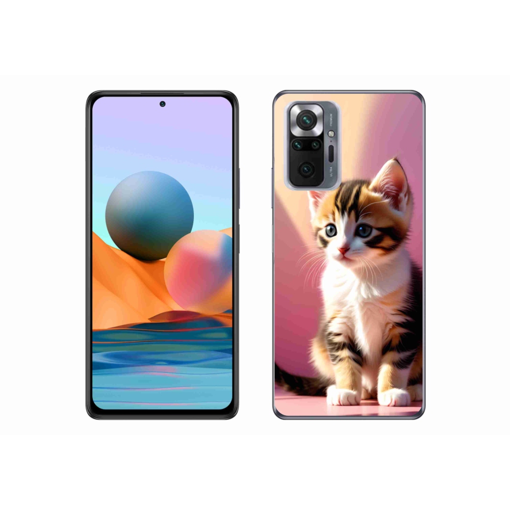 Gélový kryt mmCase na Xiaomi Redmi Note 10 Pro - zvedavé mačiatko 2