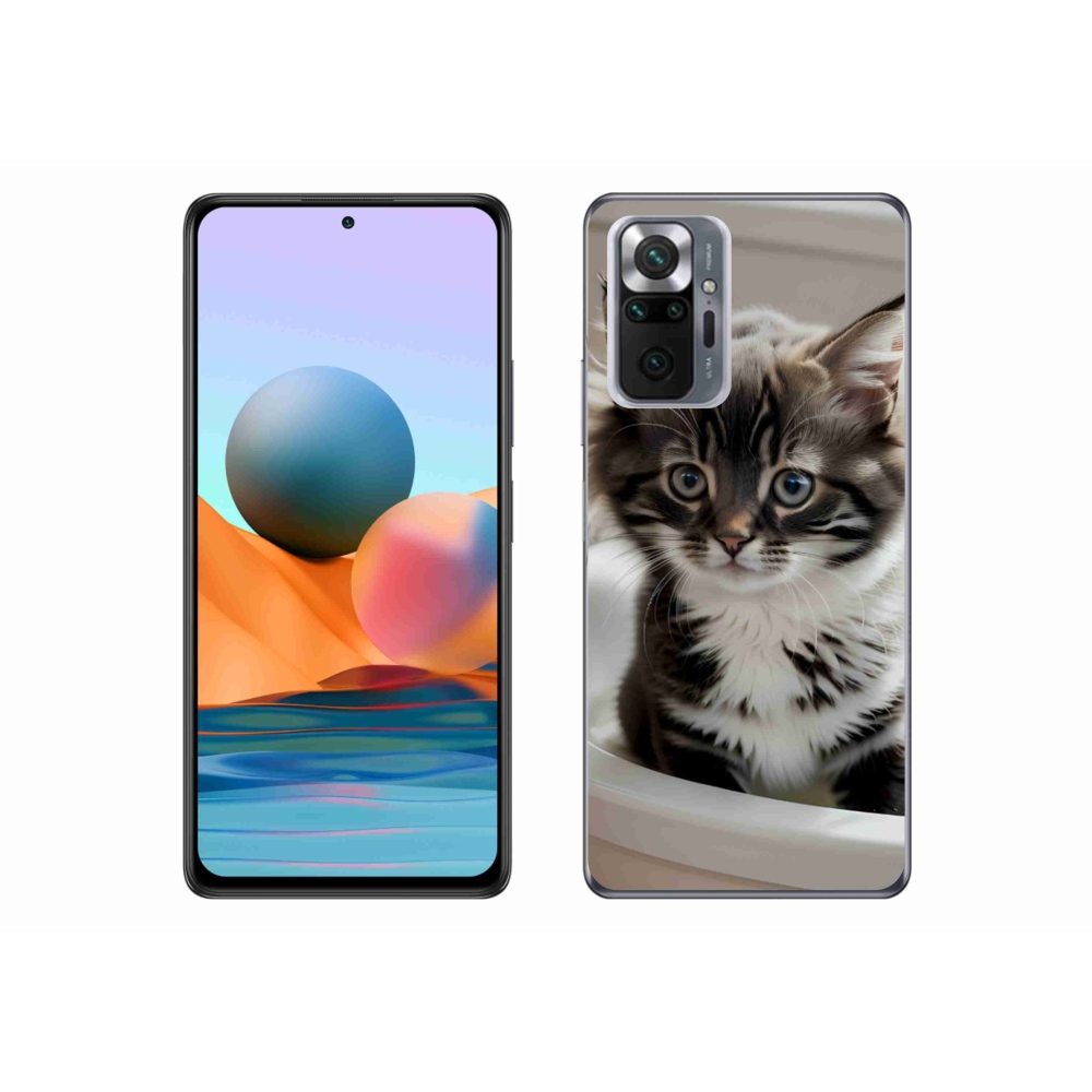 Gélový kryt mmCase na Xiaomi Redmi Note 10 Pro - zvedavé mačiatko
