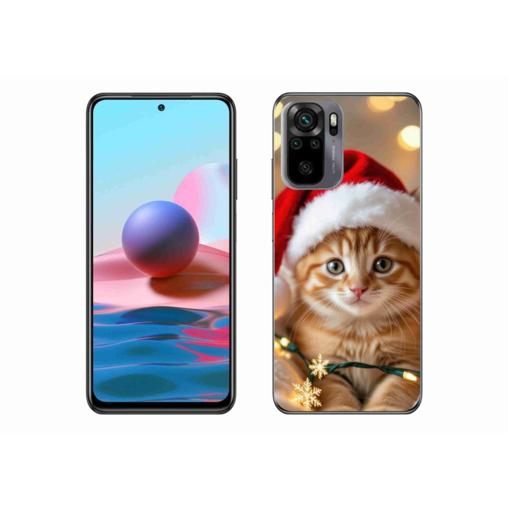 Gélový kryt mmCase na Xiaomi Redmi Note 10 - vianočné mačiatko