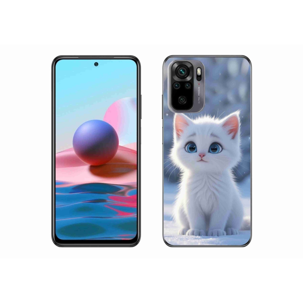 Gélový kryt mmCase na Xiaomi Redmi Note 10S - biele mačiatko 3