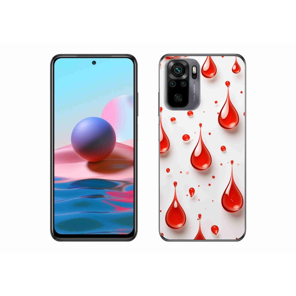 Gélový kryt mmCase na Xiaomi Redmi Note 10S - červené kvapky
