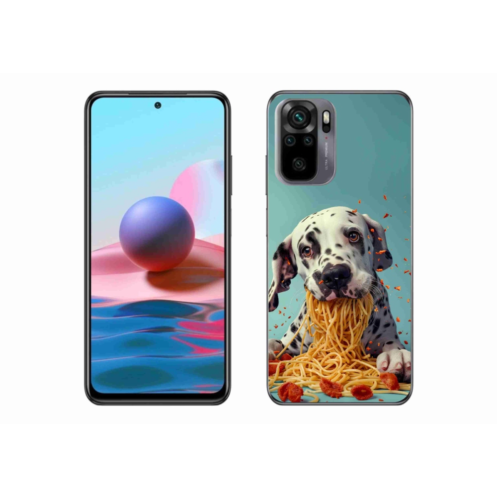 Gélový kryt mmCase na Xiaomi Redmi Note 10S - dalmatín a špagety