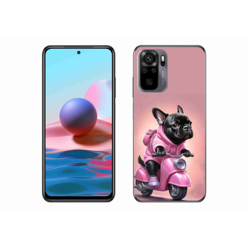 Gélový kryt mmCase na Xiaomi Redmi Note 10S - francúzsky buldoček na skútri