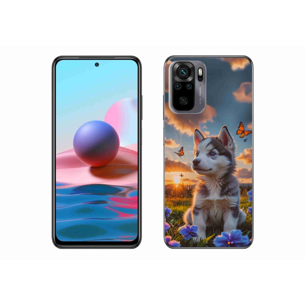 Gélový kryt mmCase na Xiaomi Redmi Note 10S - husky pri západe slnka