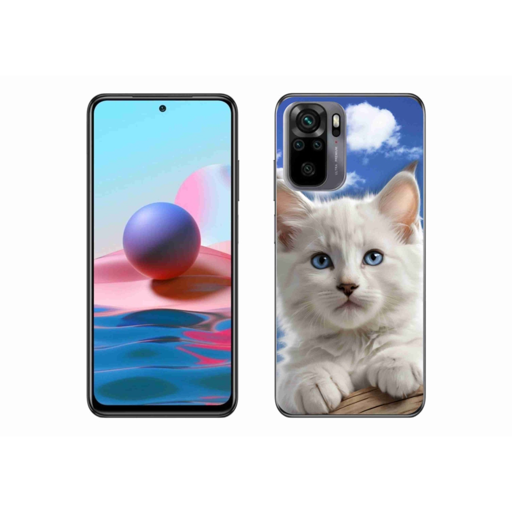 Gélový kryt mmCase na Xiaomi Redmi Note 10S - mačiatko a oblaky