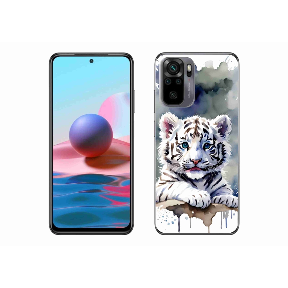 Gélový kryt mmCase na Xiaomi Redmi Note 10S - mláďa bieleho tigra
