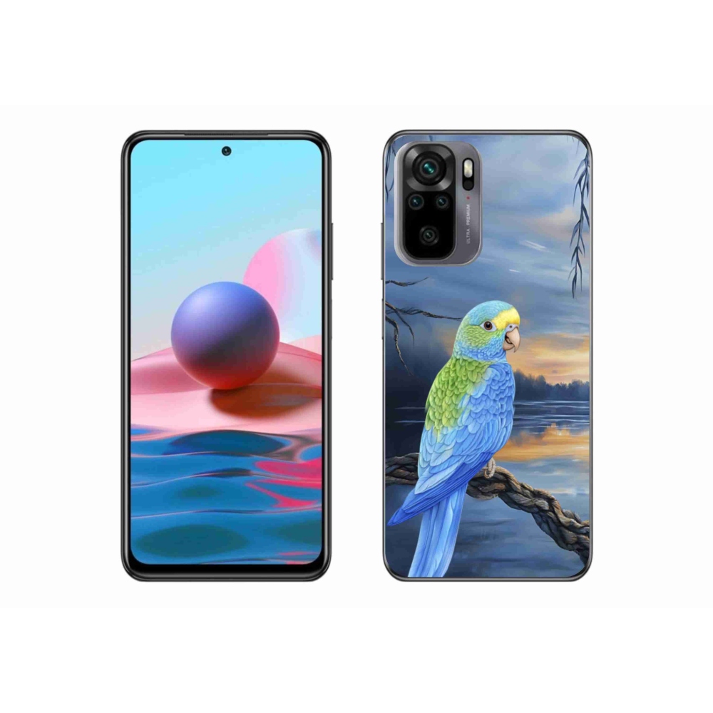 Gélový kryt mmCase na Xiaomi Redmi Note 10S - modrý papagáj