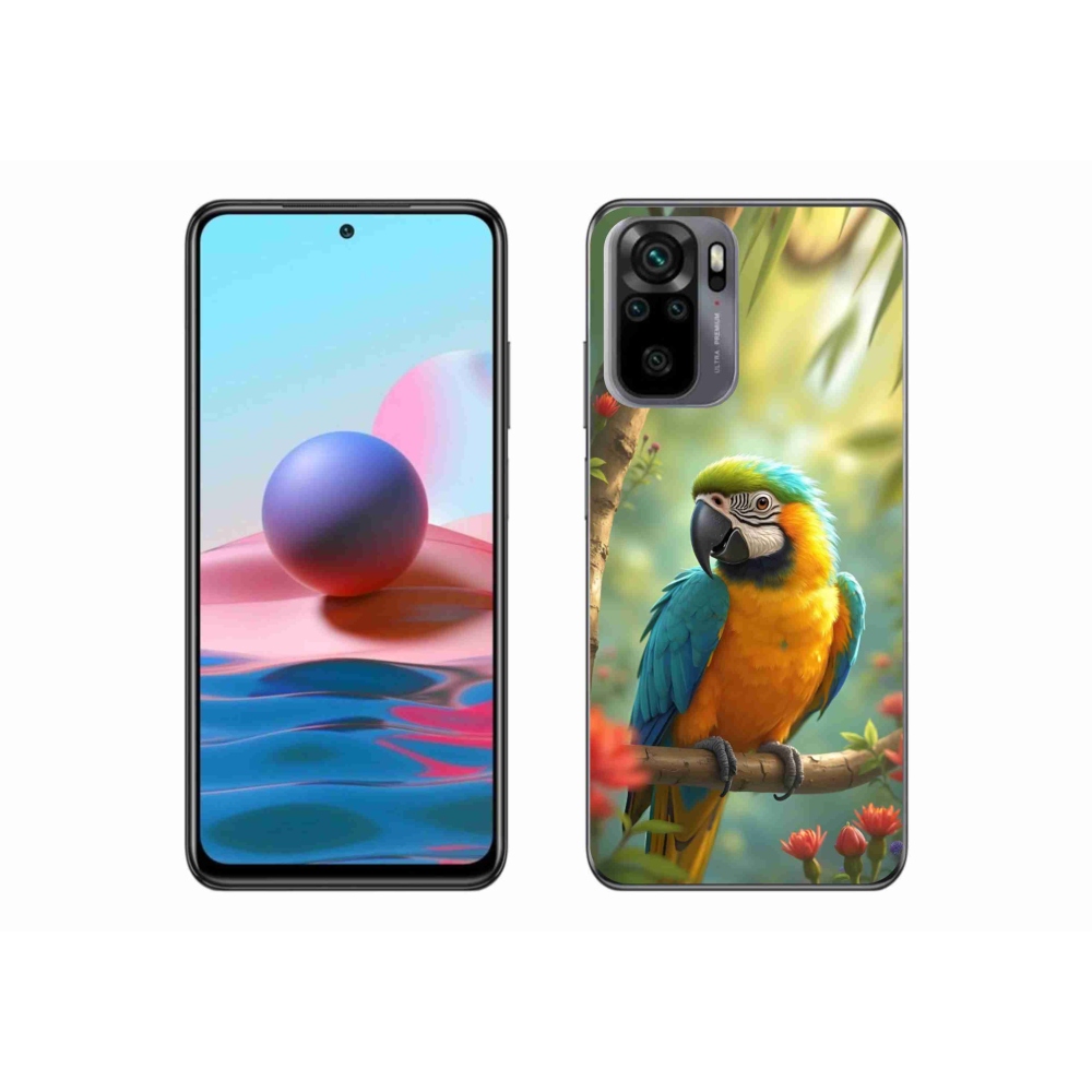 Gélový kryt mmCase na Xiaomi Redmi Note 10S - papagáj ara modrožltá