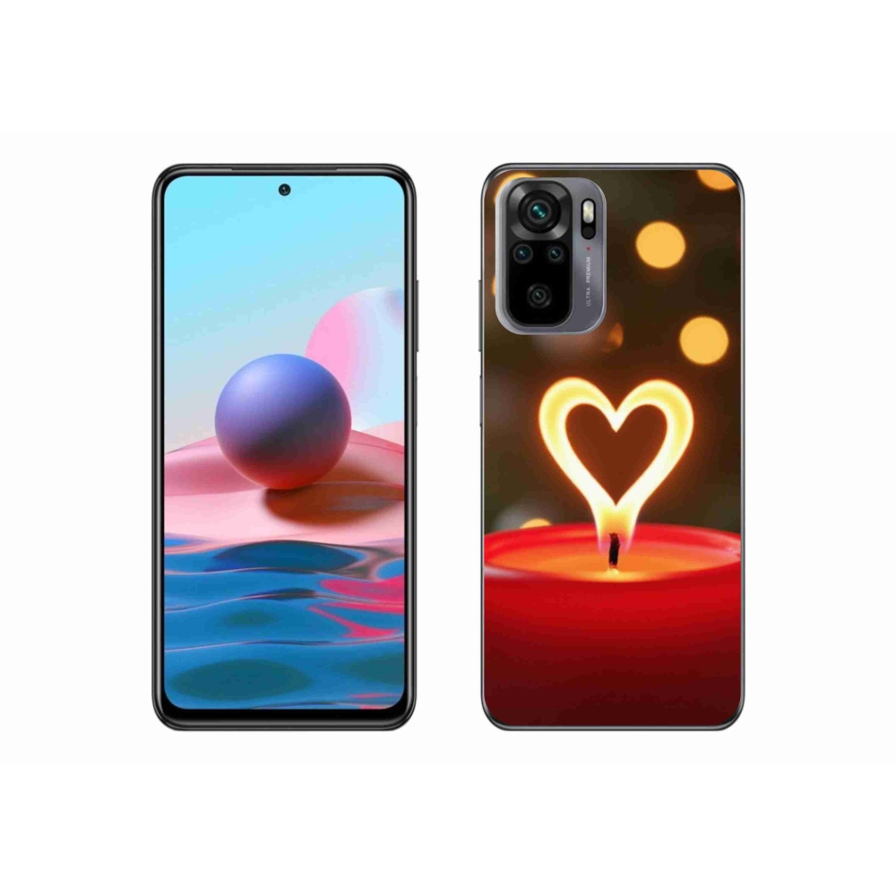 Gélový kryt mmCase na Xiaomi Redmi Note 10S - srdce z plameňa