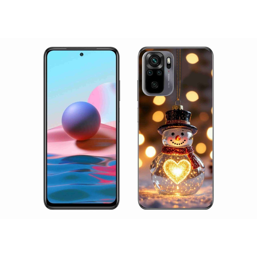 Gélový kryt mmCase na Xiaomi Redmi Note 10S - svietiaci vianočný snehuliak