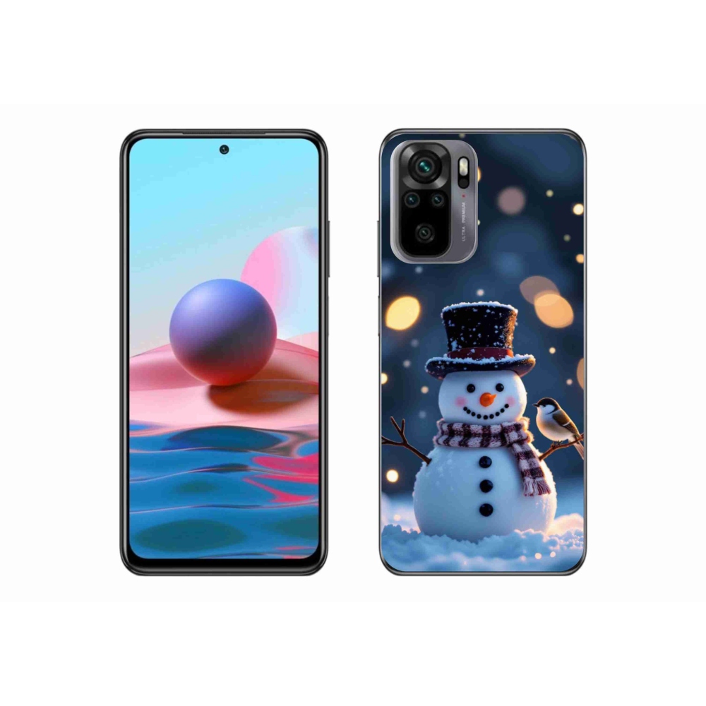 Gélový kryt mmCase na Xiaomi Redmi Note 10S - vianočný snehuliak