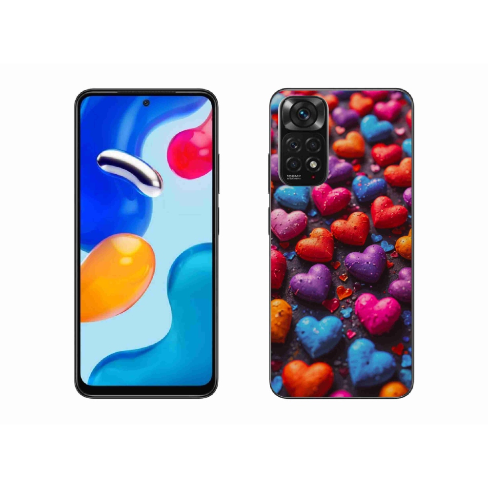 Gélový kryt mmCase na Xiaomi Redmi Note 11 4G - farebné srdcia