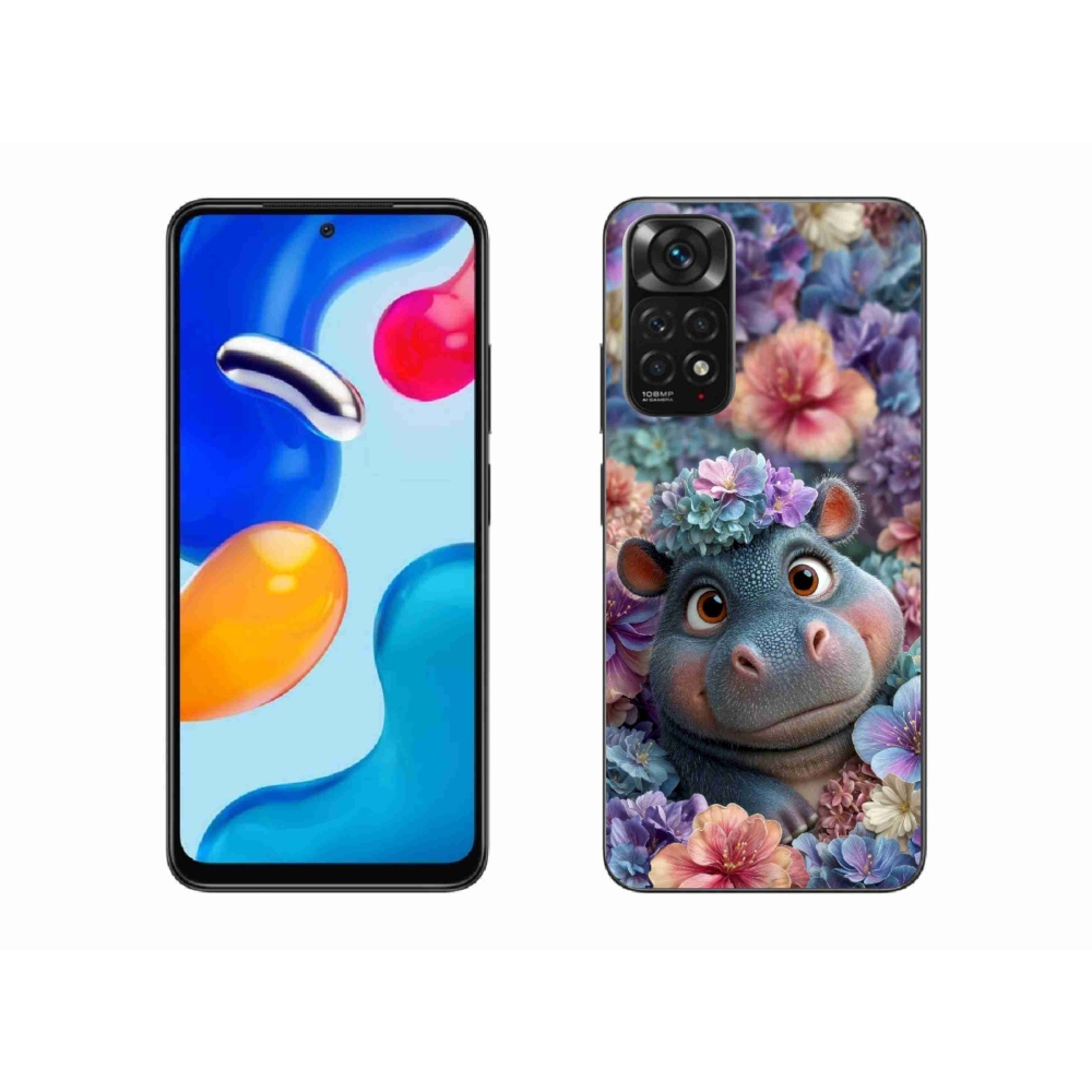 Gélový kryt mmCase na Xiaomi Redmi Note 11 4G - hrošík v kvetoch