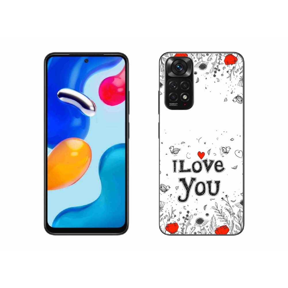 Gélový kryt mmCase na Xiaomi Redmi Note 11 4G - I love you biele pozadie